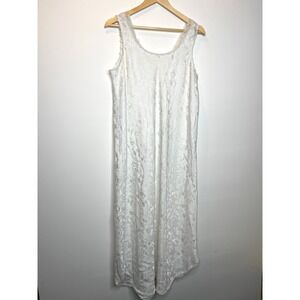 Vintage White Floral Bridal Slip Dress Nightgown Lingerie